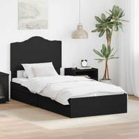 vidaXL Bed Frame with Drawer Black 75 x 190 cm Engineered Wood