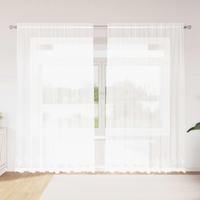 vidaXL Lace Curtain with Curtains White 200 x 200 cm Polyester