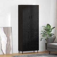vidaXL Highboard with Drawer Black oak 69.5 x 34 x 180 cm