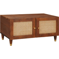 vidaXL Coffee Tables Brown 80 x 50 x 40 cm Cane and solid mango wood