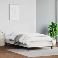 vidaXL Bed Frame without Mattress White 90x190cm Single Faux Leather