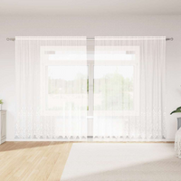 vidaXL Lace Curtain with Curtains White 300 x 245 cm Polyester