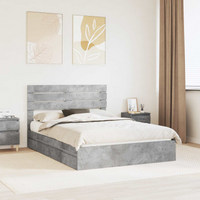 vidaXL Bed Frame Manual Concrete Grey 150 x 200 cm Engineered Wood