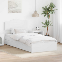 vidaXL Bed Frame with Drawer White 90 x 200 cm Engineered Wood