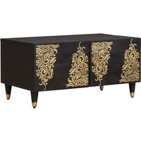 vidaXL Coffee Table Black 80 x 50 x 40 cm Solid Mango Wood