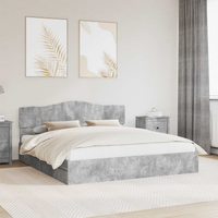 vidaXL Bed Frame Concrete Grey 200 x 200 cm Engineered Wood