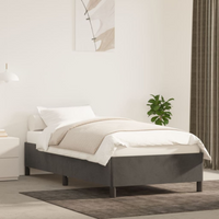 vidaXL Bed Frame without Mattress Dark Grey 90x190 cm Single Single Velvet