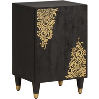 vidaXL Bathroom Cabinet Black 38 x 33 x 58 cm Solid Mango Wood