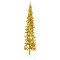 vidaXL Slim Artificial Half Christmas Tree with Stand Gold 180 cm