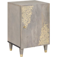 vidaXL Bathroom Cabinet Grey 38 x 33 x 58 cm Solid Mango Wood