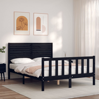 VIDAXL Bed Frame without Mattress Double Solid Wood Pine