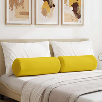 vidaXL Bolster Pillows 2 pcs Light Yellow Ø 25 x 70 cm Fabric