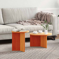 vidaXL Coffee Table 2 pcs Wax brown 49 x 49 x 28 cm Solid Pine wood