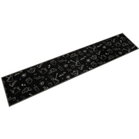 vidaXL Kitchen Rug Washable Morning Black 60x300 cm Velvet