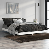 vidaXL Bed Frame without Mattress High Gloss White 140x190 cm