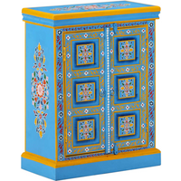 vidaXL Sideboard Solid Mango Wood Turquoise Hand Painted
