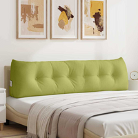 vidaXL Back Pillow Light Green 180 x 24 x 50 cm Fabric