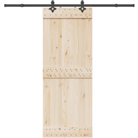 vidaXL Sliding Door Hardware Kit 213.5 cm Steel Black