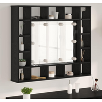 vidaXL Mirror Cabinet Black oak 91 x 15 x 76.5 cm Engineered wood