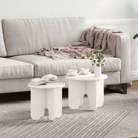 vidaXL Coffee Table 2 pcs White 39.5 x 39.5 x 30 cm Solid Pine wood
