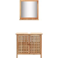 vidaXL Sink Cabinet with Mirror Solid Walnut Wood