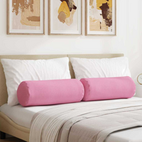 vidaXL Bolster Pillows 2 pcs Pink Ø 25 x 70 cm Fabric
