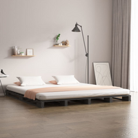 vidaXL Pallet Bed without Mattress Grey 120x200 cm Solid Wood