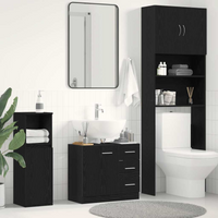 vidaXL Sink Cabinet Black Oak 63x30x54 cm Engineered Wood