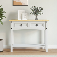 vidaXL Console Table Mexican Pine Corona Range White 90x34.5x73 cm