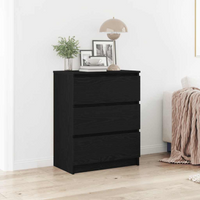 vidaXL Sideboard Black Oak 60x35x76 cm Engineered Wood