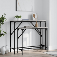 vidaXL Console Tables 2 pcs Grey Sonoma Engineered Wood