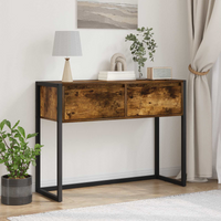 vidaXL End Table Smoke Oak 100 x 36 x 75 cm Engineered Wood