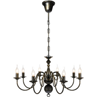 Antique Black Metal Chandelier 8 x E14 Bulbs