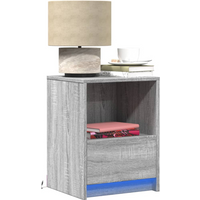 vidaXL Bedside Cabinets with LED Lights 2 pcs Grey Sonoma Engineered Wood
