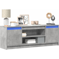vidaXL TV Cabinet with LED Concrete Grey 139.5x34x50 cm Engineered Wood