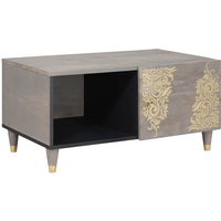 vidaXL Coffee Table Grey 80 x 50 x 40 cm Solid Mango Wood