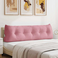 vidaXL Back Pillow Pink 160 x 24 x 50 cm Velvet
