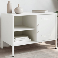 vidaXL TV Cabinet White 68x39x50.5 cm Steel