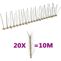 vidaXL 5-row Plastic Bird & Pigeon Spikes Set of 20 10 m