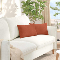 vidaXL Sofa Pillows 2 pcs Red Orange 50 x 30 cm Corduroy Fabric