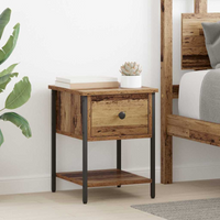 vidaXL Bedside Table 2 pcs Old wood 34 x 35.5 x 45 cm Engineered Wood
