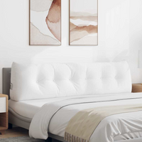 vidaXL Back Pillow White 180 x 24 x 50 cm Fabric