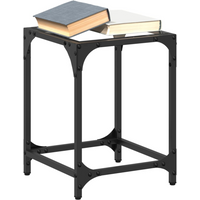 vidaXL Coffee Tables with Transparent Glass Top 2 pcs 30x30x40 cm Steel