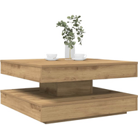vidaXL Coffee Table 360-Degree Rotatable Artisan Oak 70x70x34.5 cm