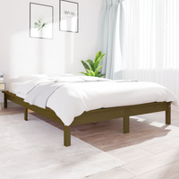 vidaXL Bed Frame without Mattress Honey Brown 200x200 cm Solid Wood