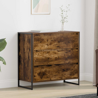 vidaXL Sideboard Smoke Oak 79 x 36 x 75.5 cm Engineered Wood