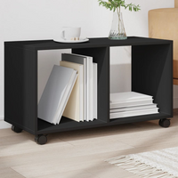 vidaXL Rolling Cabinet Black 72x33x42.5 cm Engineered Wood
