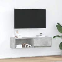 vidaXL TV Cabinet Concrete Grey 100x31x25.5 cm Engineered Wood