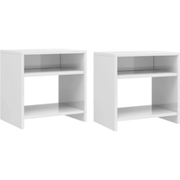 vidaXL Bedside Cabinets 2 pcs High Gloss White 40x30x40 cm Engineered Wood