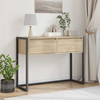 vidaXL End Table with Drawer Sonoma 100 x 36 x 75 cm Engineered Wood